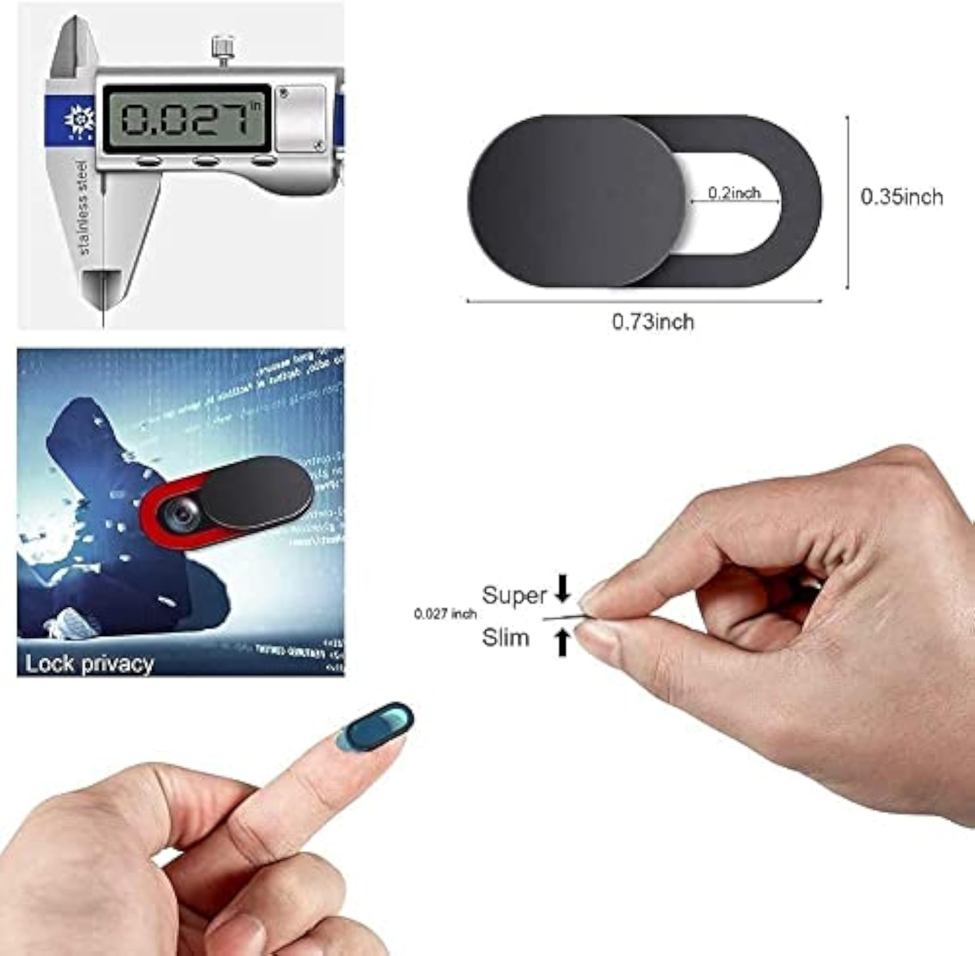 Ultra Thin Webcam Cover Slider for Privacy Protection